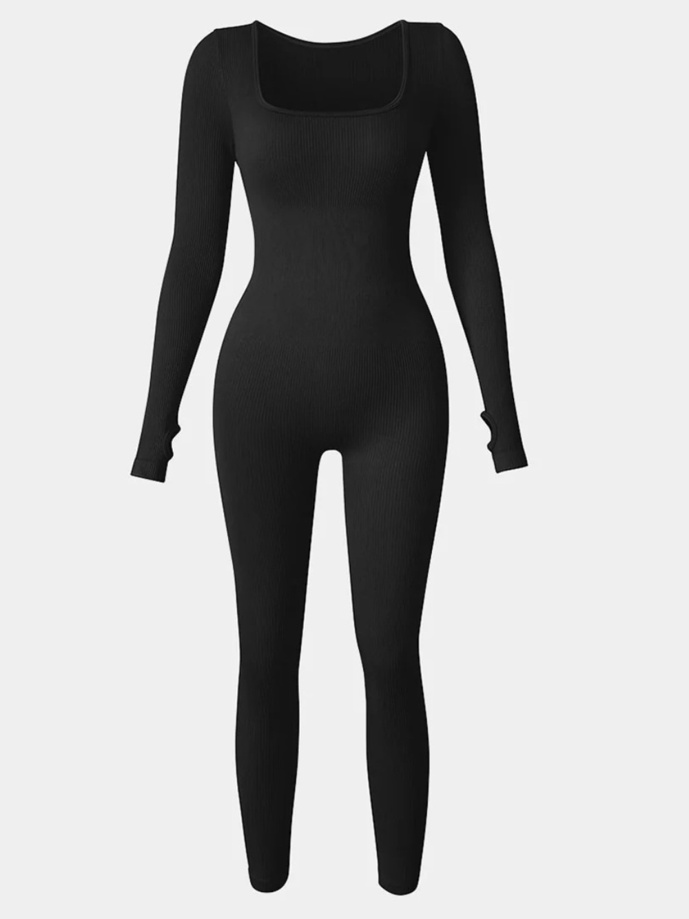 Long Sleeve Sport Jumpsuit - Black